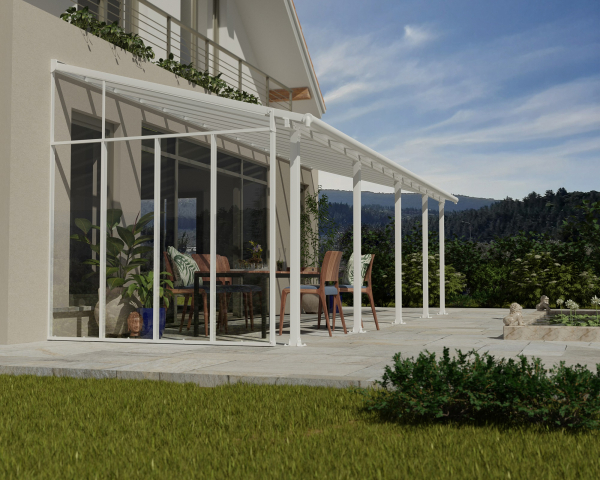 Palram-Canopia Seitenwand für Terrassenüberdachung Serie 3m Tiefe, weiß